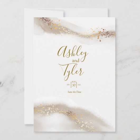 Boho Elegante Kustbruiloft Kaart (Voorkant)