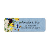 Boho Elegante lente Pansies Daffodils Vlinders Etiket (Voorkant)