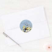 Boho Elegante lente Pansies Daffodils Vlinders Ronde Sticker (Envelop)