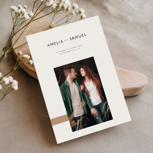 Boho Elegante Minimalistische Bruiloft Kaart