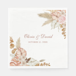 Boho Elegante Pampagras Bloem Huwelijk Servetten