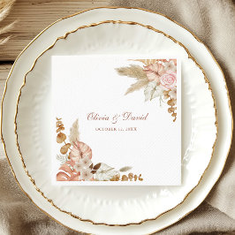 Boho Elegante Pampagras Bloem Huwelijk Servetten