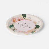 Boho Elegante Roze Bloemige Bruids-Shower Papieren Bordje (Gekanteld)