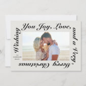 Boho Elegante Script Typografie Foto Feestdagenkaart (Voorkant)