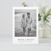 Boho Elegante tekst en foto bruiloft Save The Date (Staand voorkant)