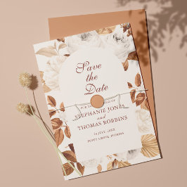Boho Elegante Terracotta Save the Date Kaart