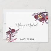 Boho elegante waterverf bloemboeket RSPV Kaart (Achterkant)