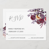 Boho elegante waterverf bloemboeket RSPV Kaart (Voorkant / Achterkant)