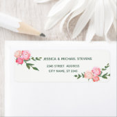 Boho elegante waterverf romantische rozen bruiloft etiket (Insitu)