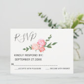 Boho elegante waterverfrozen bruiloft RSVP Kaart (Staand voorkant)