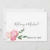 Boho elegante waterverfrozen bruiloft RSVP Kaart (Achterkant)