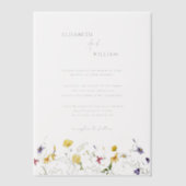 Boho Elegante Wildbloemen Bruiloft Vellum Uitnodigingen (Voorkant)