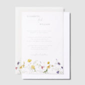 Boho Elegante Wildbloemen Bruiloft Vellum Uitnodigingen (Offset)