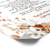 Boho Elegante Wildflower Dusty Roos Doopsgebed Poster (Hoek)