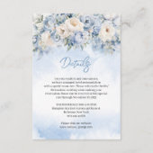 Boho Elegante winter stoffige blauwe en ivoren blo Informatiekaartje (Voorkant)