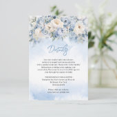 Boho Elegante winter stoffige blauwe en ivoren blo Informatiekaartje (Staand voorkant)