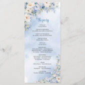 Boho Elegante winter stoffige blauwe en ivoren blo Programmakaart (Achterkant)