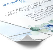 Boho Elegante zacht blauwe waterverf In liefdevoll Poster (Hoek)