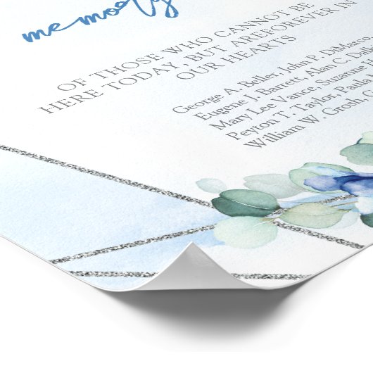 Boho Elegante zacht blauwe waterverf In liefdevoll Poster (Hoek)