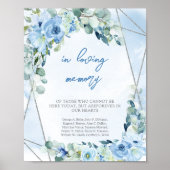 Boho Elegante zacht blauwe waterverf In liefdevoll Poster (Voorkant)