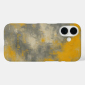 Boho Elegantie Abstract Mosterd & Grijs Kunst Case-Mate iPhone Case (Achterkant (horizontaal))
