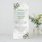 Boho Elegantie Salie Groene Eucalyptus Trouwprogra Programmakaart (Staand voorkant)