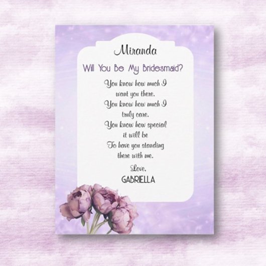 BOHO Elegantie! Wil je mijn bruidsmeisje zijn kaar Kaart