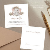 Boho Elephant Baby shower Diaper Raffle Informatiekaartje
