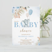 Boho Elephant Baby shower Kaart (Staand voorkant)