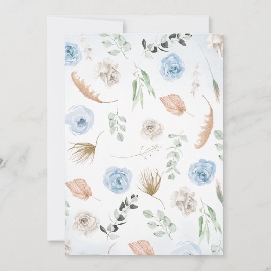 Boho Elephant Baby shower Kaart (Achterkant)