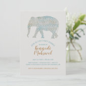 Boho Elephant Baby shower Kaart (Staand voorkant)