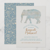 Boho Elephant Baby shower Kaart (Voorkant / Achterkant)