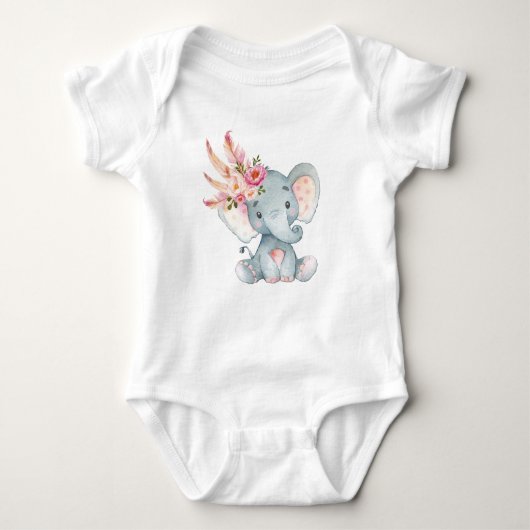 Boho Elephant Baby Tutu Romper 1e verjaardag Uitru (Voorkant)
