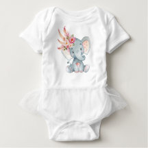 Boho Elephant Baby Tutu Romper 1e verjaardag Uitru