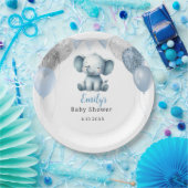 Boho Elephant Boy Balloons Baby shower Papieren Bordje (Feest)
