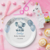 Boho Elephant Boy Balloons Baby shower Papieren Bordje (Feest)