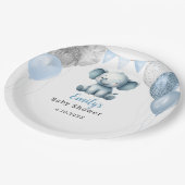 Boho Elephant Boy Balloons Baby shower Papieren Bordje (Gekanteld)