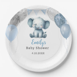 Boho Elephant Boy Balloons Baby shower Papieren Bordje
