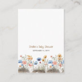 Boho Elephant Cowboy Wildflower Boeken voor Baby Informatiekaartje (Achterkant)