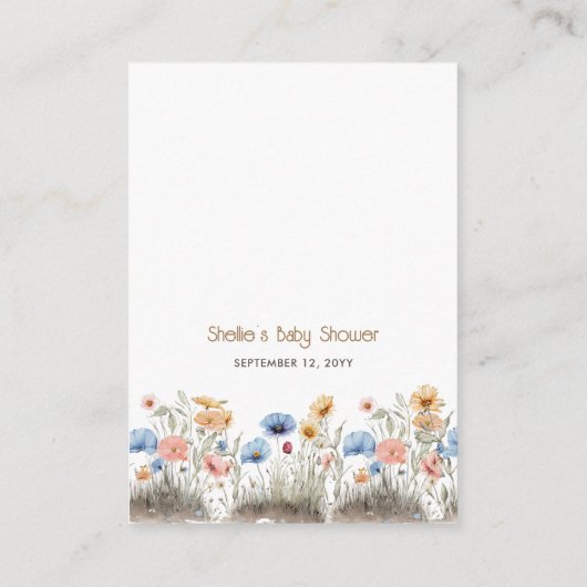 Boho Elephant Cowboy Wildflower Boeken voor Baby Informatiekaartje (Achterkant)