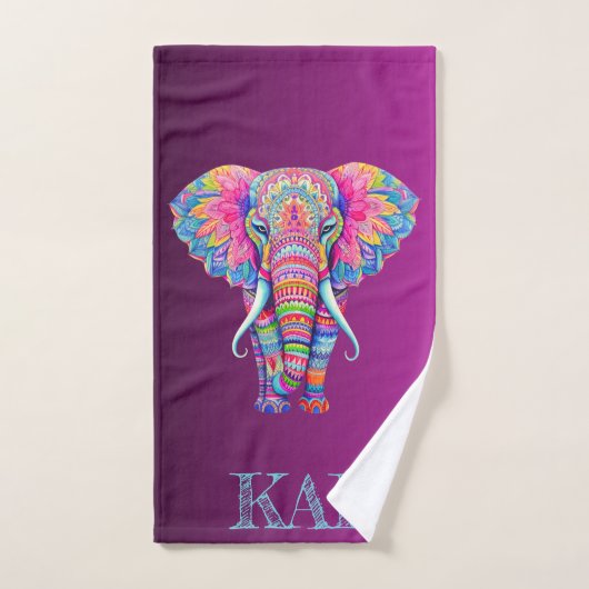 Boho Elephant - gepersonaliseerd Mandala ontwerp Bad Handdoek (Handdoek)