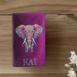 Boho Elephant - gepersonaliseerd Mandala ontwerp Bad Handdoek