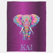 Boho Elephant - gepersonaliseerd Mandala ontwerp Fleece Deken (Voorkant)
