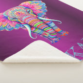 Boho Elephant - gepersonaliseerd Mandala ontwerp Sherpa Deken (3/4)