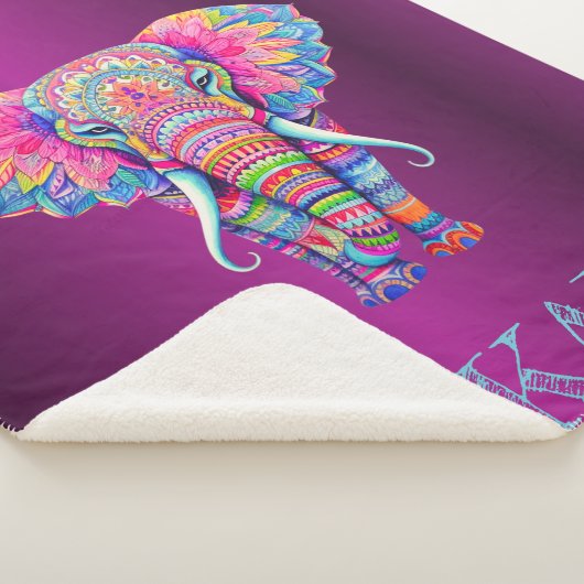 Boho Elephant - gepersonaliseerd Mandala ontwerp Sherpa Deken (3/4)