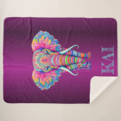 Boho Elephant - gepersonaliseerd Mandala ontwerp Sherpa Deken (Voorkant (horizontaal))