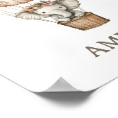 Boho Elephant Hot Air Ballon Nursery Wall Poster (Hoek)