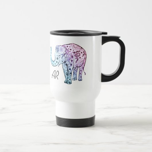 Boho elephant pastel floral custom name initialen reisbeker (Rechts)