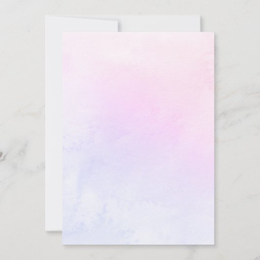 Boho Elephant Pink Girl Baby shower Waterverf Kaart (Achterkant)