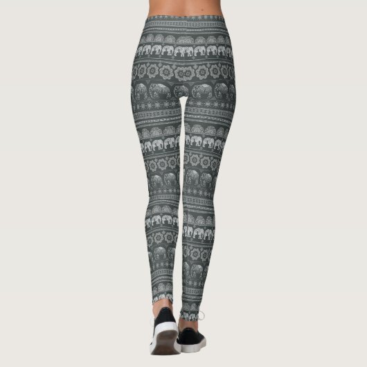 Boho Elephant print leggings, grijs Leggings (Achterkant)